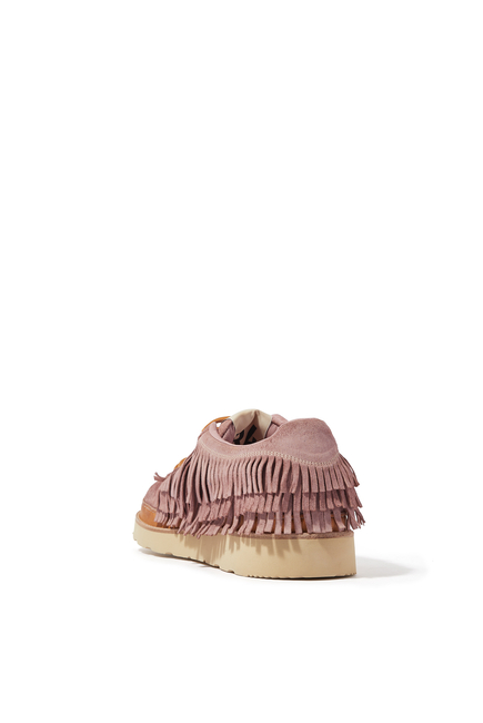 Sustainable Suede Fringe Sneakers